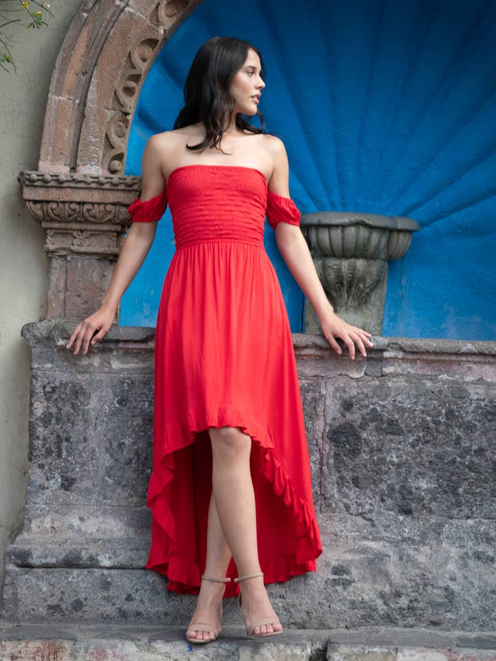 Red Amara Maxi Dress for wholesale on Faire10