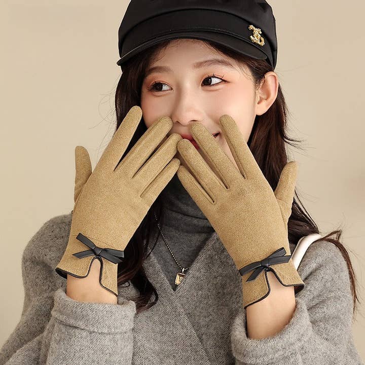 VividLux - Wholesale Gloves - Women's - Elegant Bow Warm Gloves7