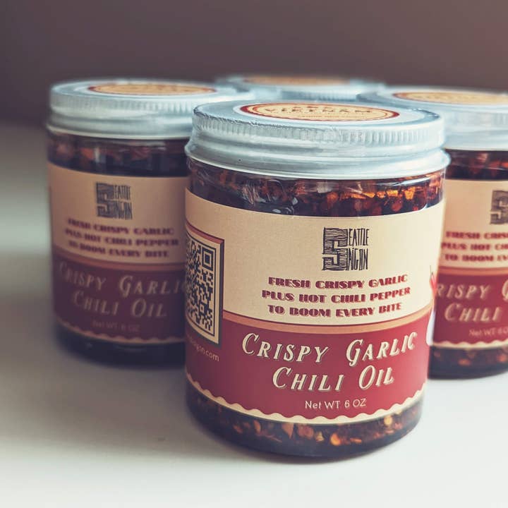 Seattle and Saigon - Wholesale Hot Sauce - CRISPY GARLIC CHILI OIL, Do-everything Viet sauce,Made in WA8