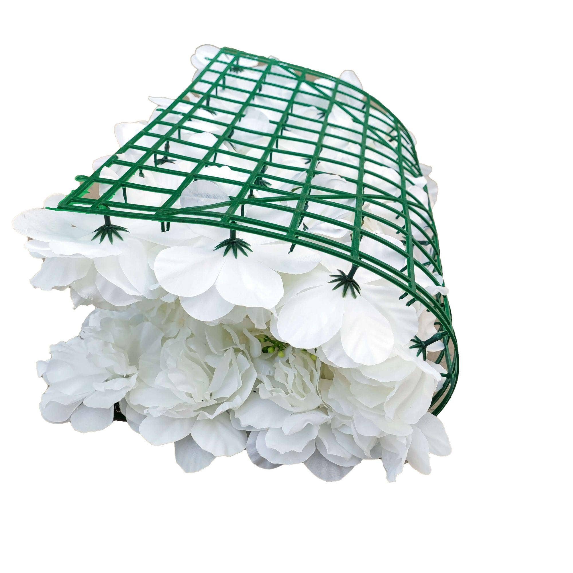 Designer Plants AU - Wholesale Artificial Flowers - Artificial Flower Wall Backdrop Panel 40cm x 60cm Mixed Whites3