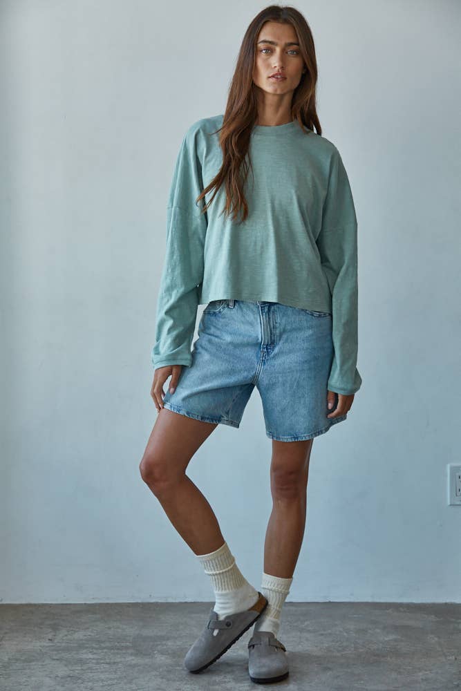 By Together - Wholesale Knit Top - Women's - L8748 | Knit Cotton Mock Neck Long Wide Sleeve Top11