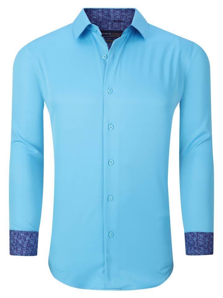 Solides Funktionshemd aus 4-Wege-Stretch Türkis für den Großhandel von Suslo Couture