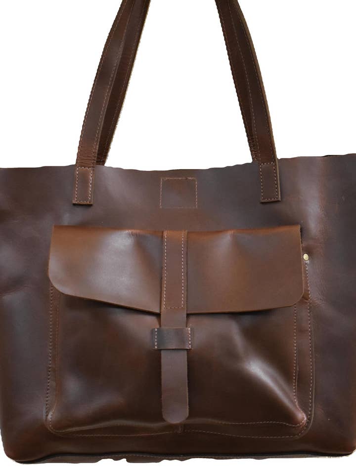 Dianthus Leather Tote Bag for wholesale by Blooming Grace Boutiques