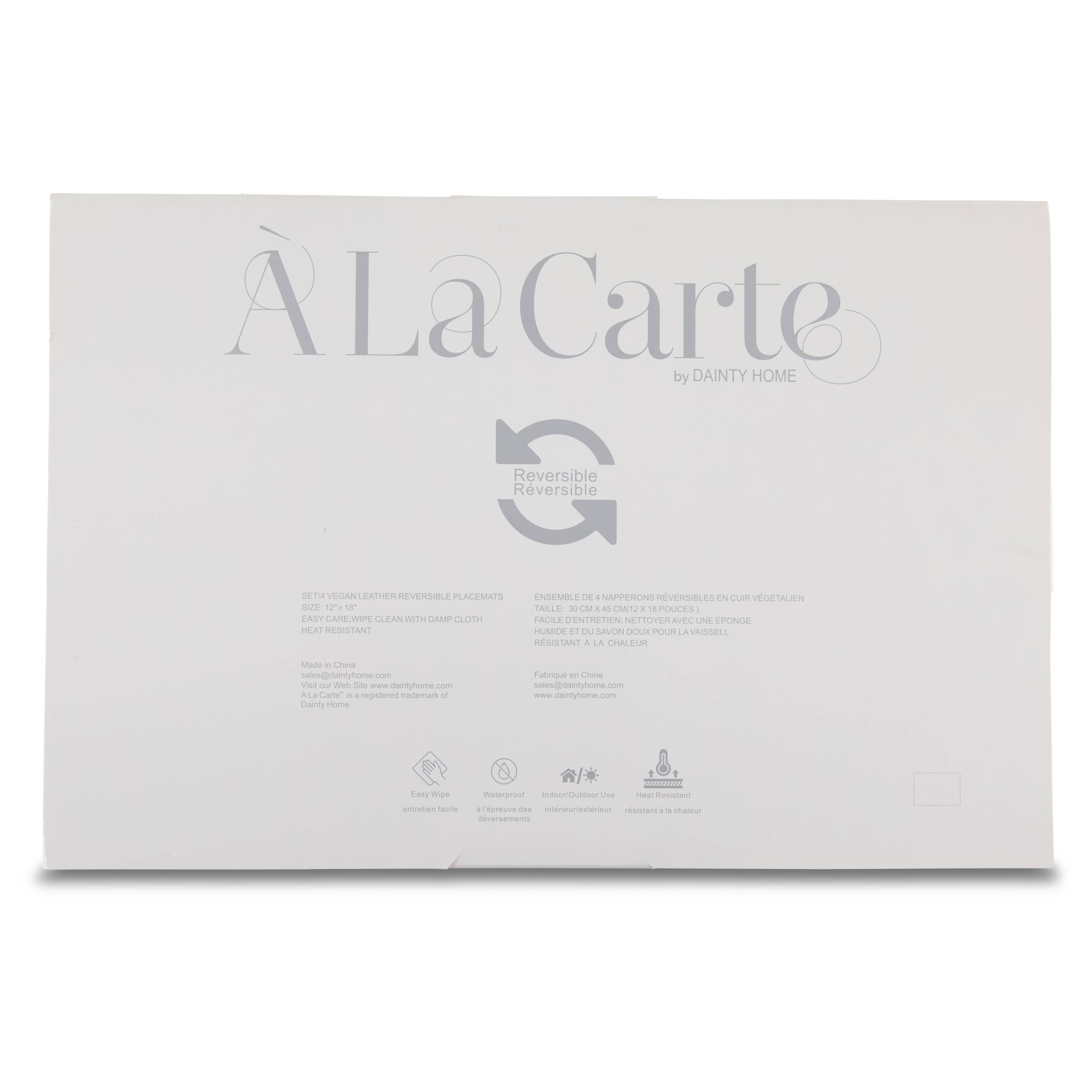 Ala Carte (By Dainty Home) - Vente Sets de table - Ensemble de 4 sets de table réversibles en cuir vegan Lausanne 30x45 cm20