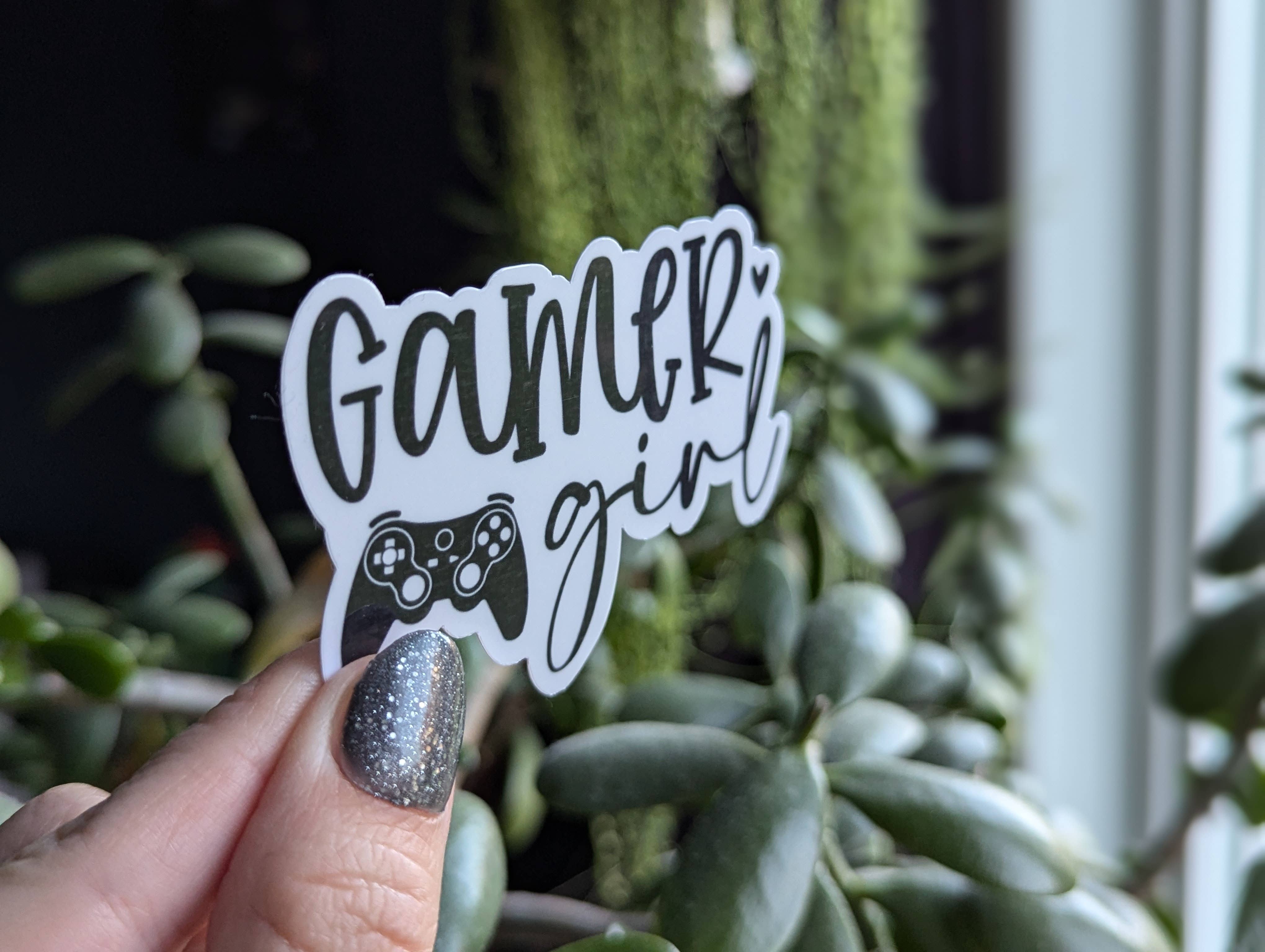 Moonlit Creations - Wholesale Sticker - Gamer girl vinyl sticker, video game console sticker3