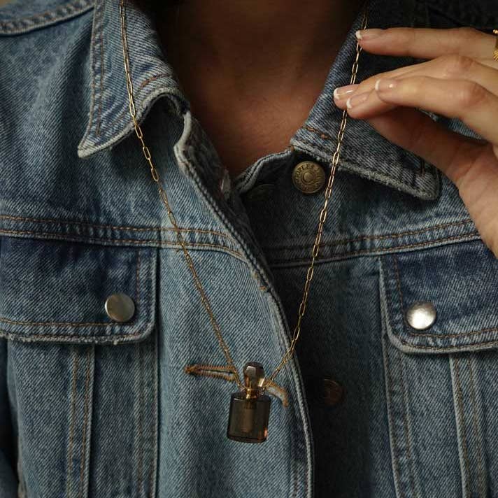 Bijoux 7bis - Wholesale Pendant/Charm Necklace - Steel Necklace Rectangle Perfume Bottle1