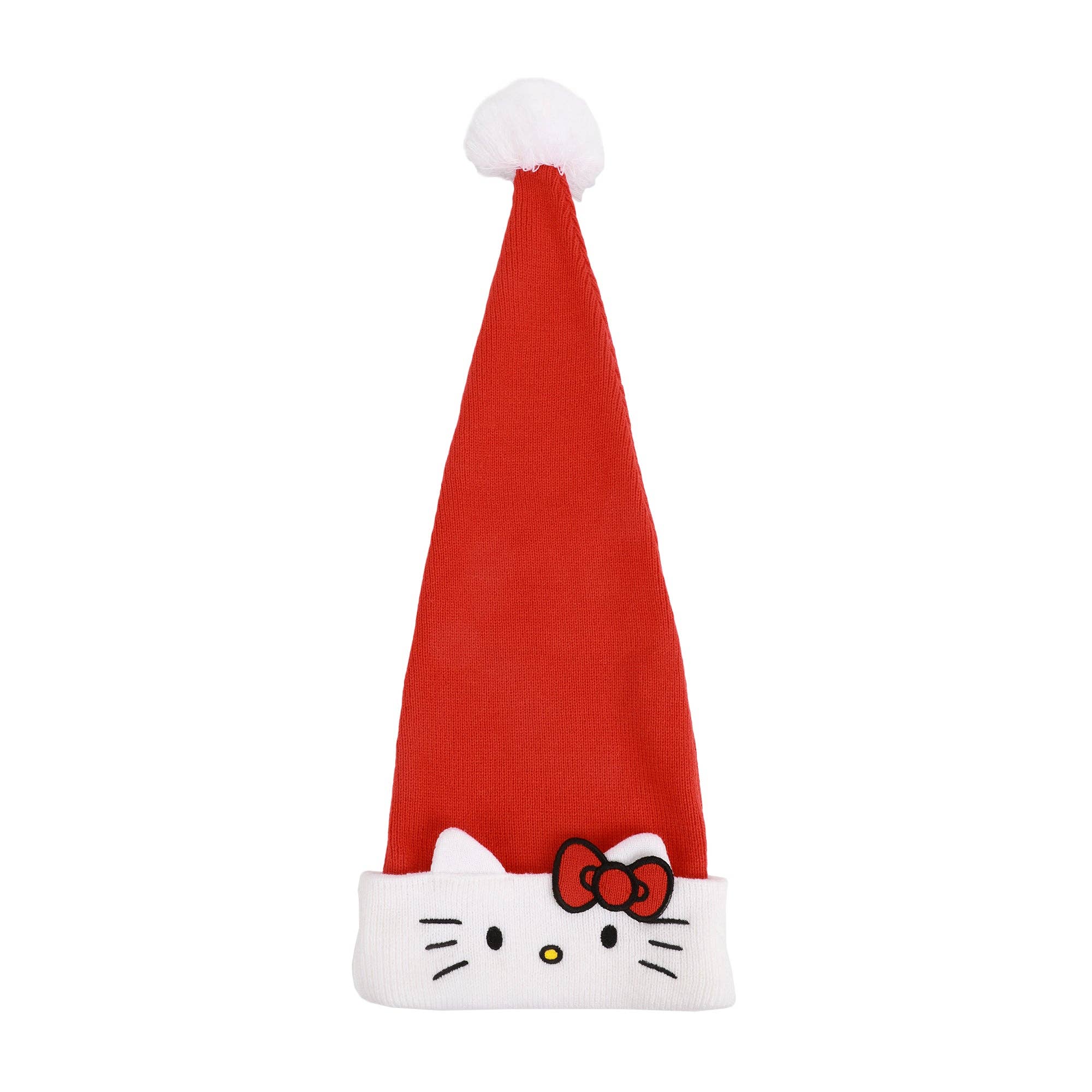 Bioworld Merchandising - Wholesale Beanie - Women's - Hello Kitty Big Face Embroidery Cuff Acrylic Santa Hat2