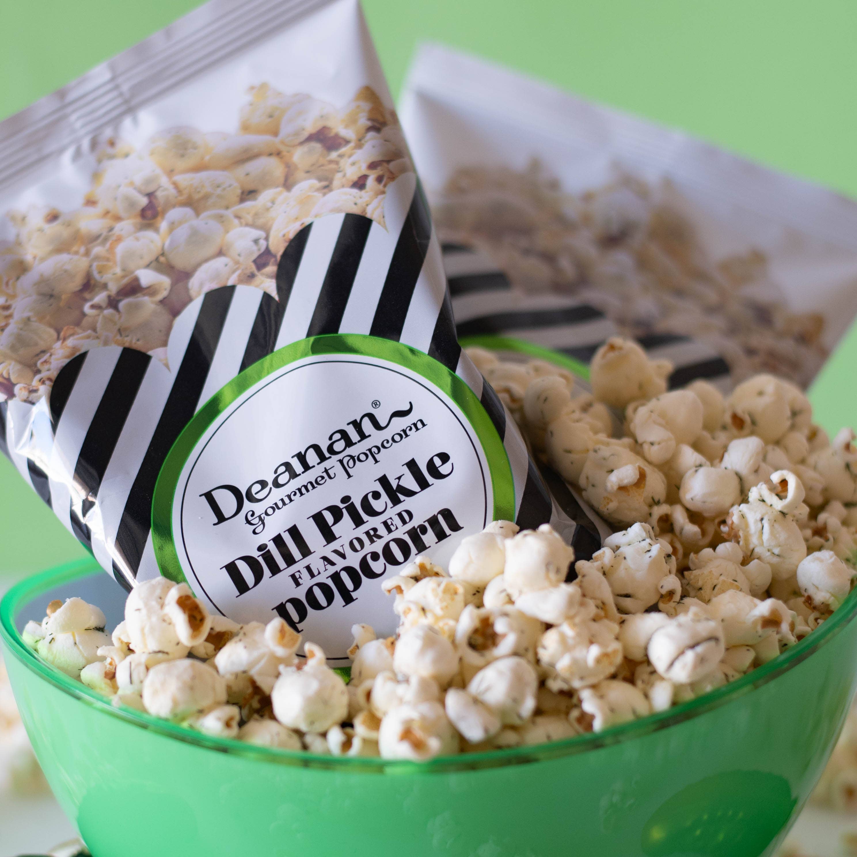 Deanan Gourmet Popcorn - Wholesale Popcorn - Dill Pickle Popcorn - 50 Count - 3 Cup Bags5