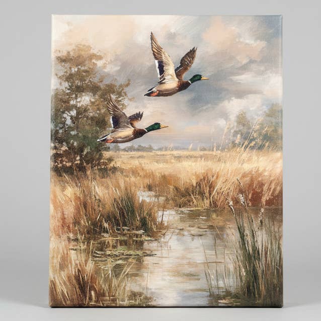 Mallard duck canvas art print, Gift for Dad, Nature inspired for wholesale by Rustic Nester