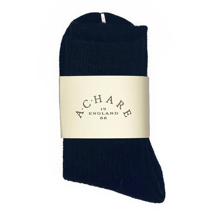 Navy wool mix socks for wholesale by A.C. Hare