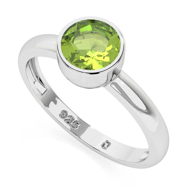 925 Natürliche Peridot Edelsteinringe für Frauen für den Großhandel von Nature Crafts