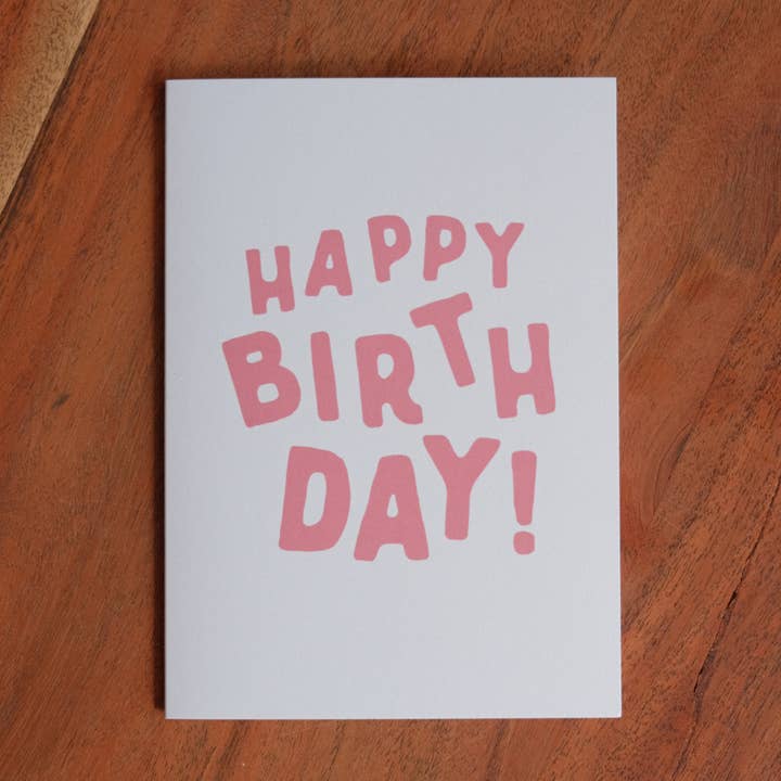 Happy Birthday Greeting Card — Red for wholesale by Dugout Paper Co.