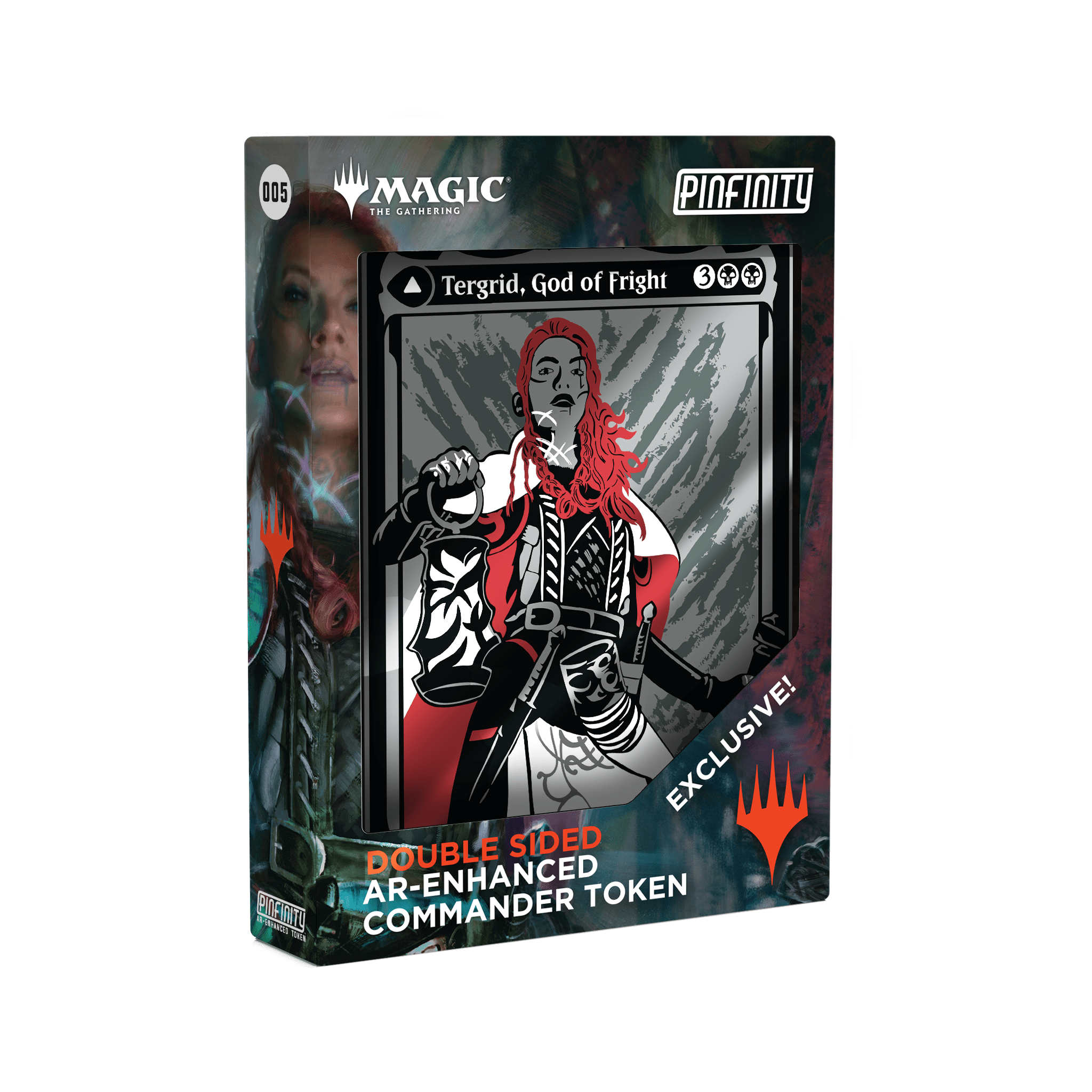 Pinfinity – Großhandel Kartenspiele – Magic: The Gathering - Tegrid Gott der Furcht Kommandeur-Marke (Doppelseitig)0