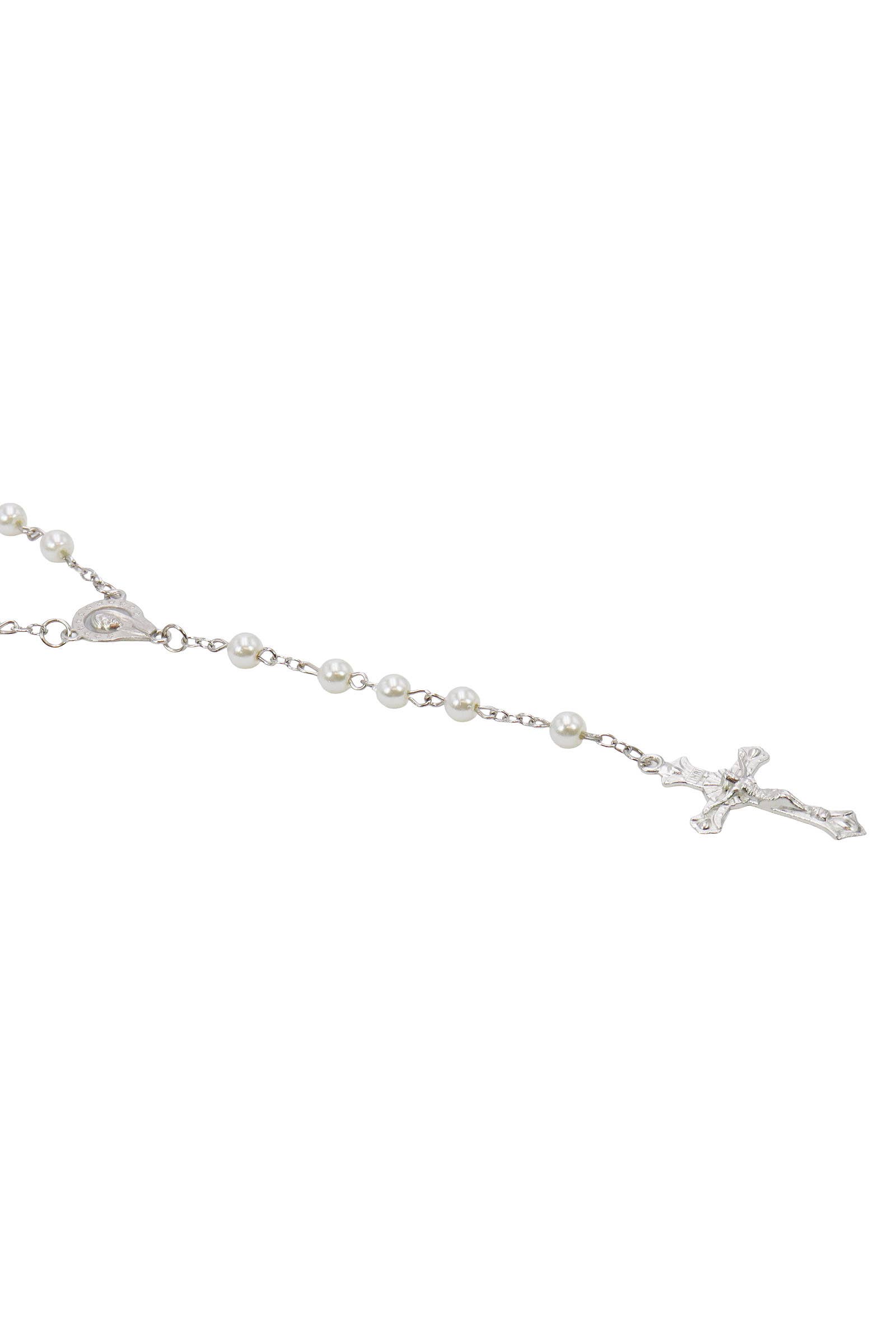 AS SHOWN True Cross White Prayer Beads Rosary Necklace for wholesale on Faire3
