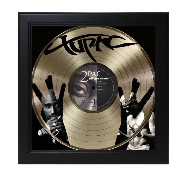 2Pac Laser Cut Record With Poster Art Shadowbox C3 for wholesale by Gold Record Outlet