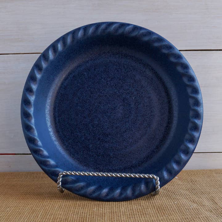 Ridges Pie Plate - Denim for wholesale by Rowe Pottery