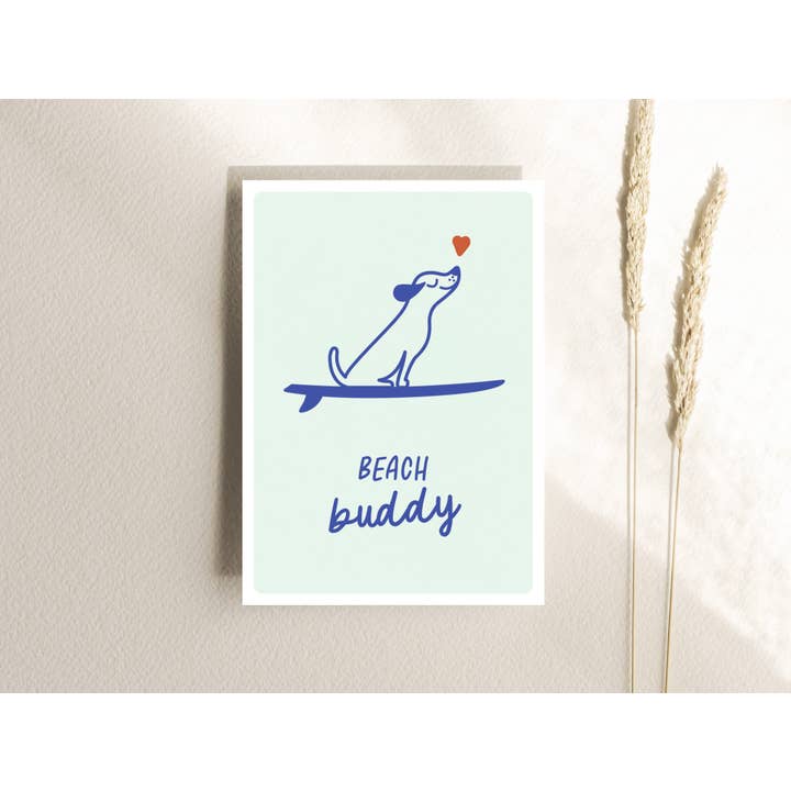 Card BEACH BUDDY - Sustainably & regionally printed card for wholesale by TANTE TIA