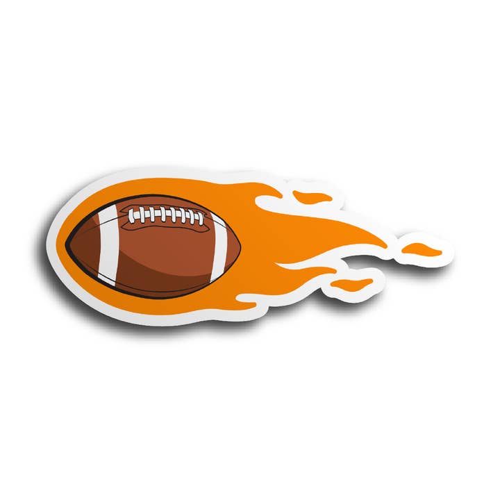 Vinyl-Aufkleber, Motiv „Flammender Fußballsport“ für den Großhandel von CJ's Sticker Shop