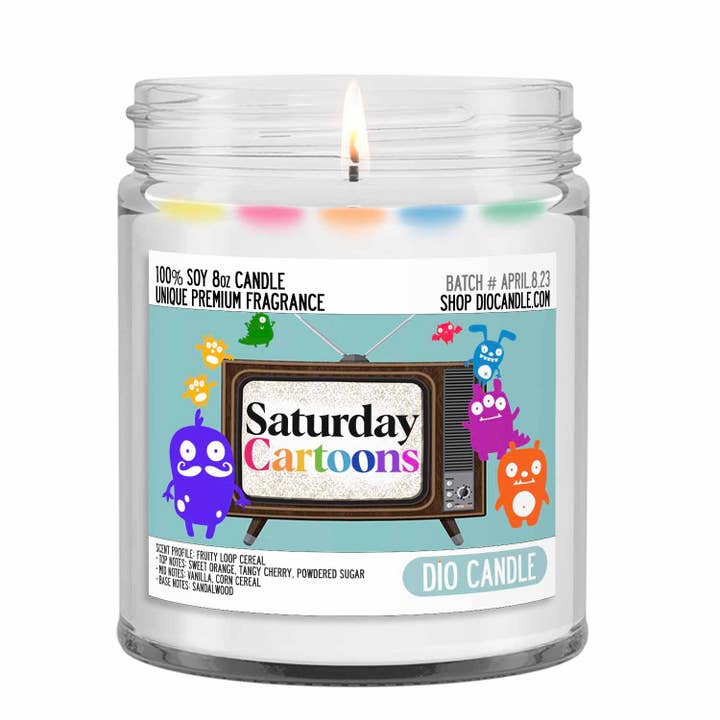 Dio Candle Company - Wholesale Jar/Filled Candle - Saturday Cartoons Cereal Candle