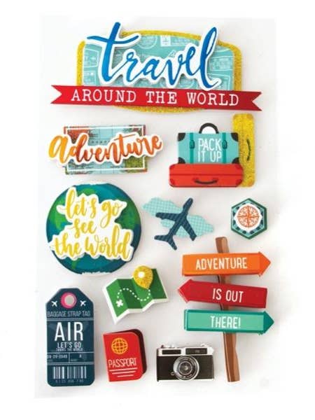 Around the World Dimensional Sticker for wholesale by Paper House Productions