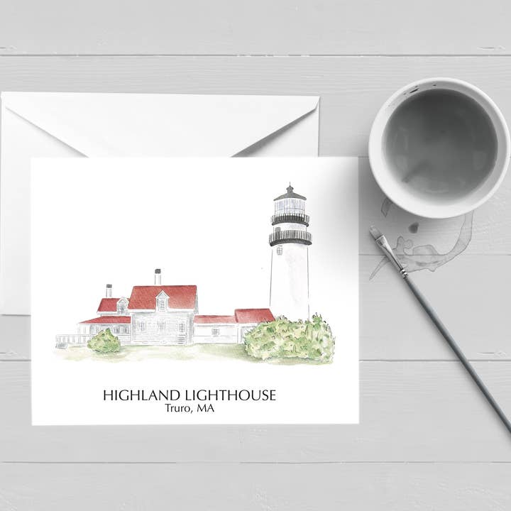 Highland Lighthouse Truro, MA Cape Cod Greeting Card for wholesale by WonderfullyWrittenCo