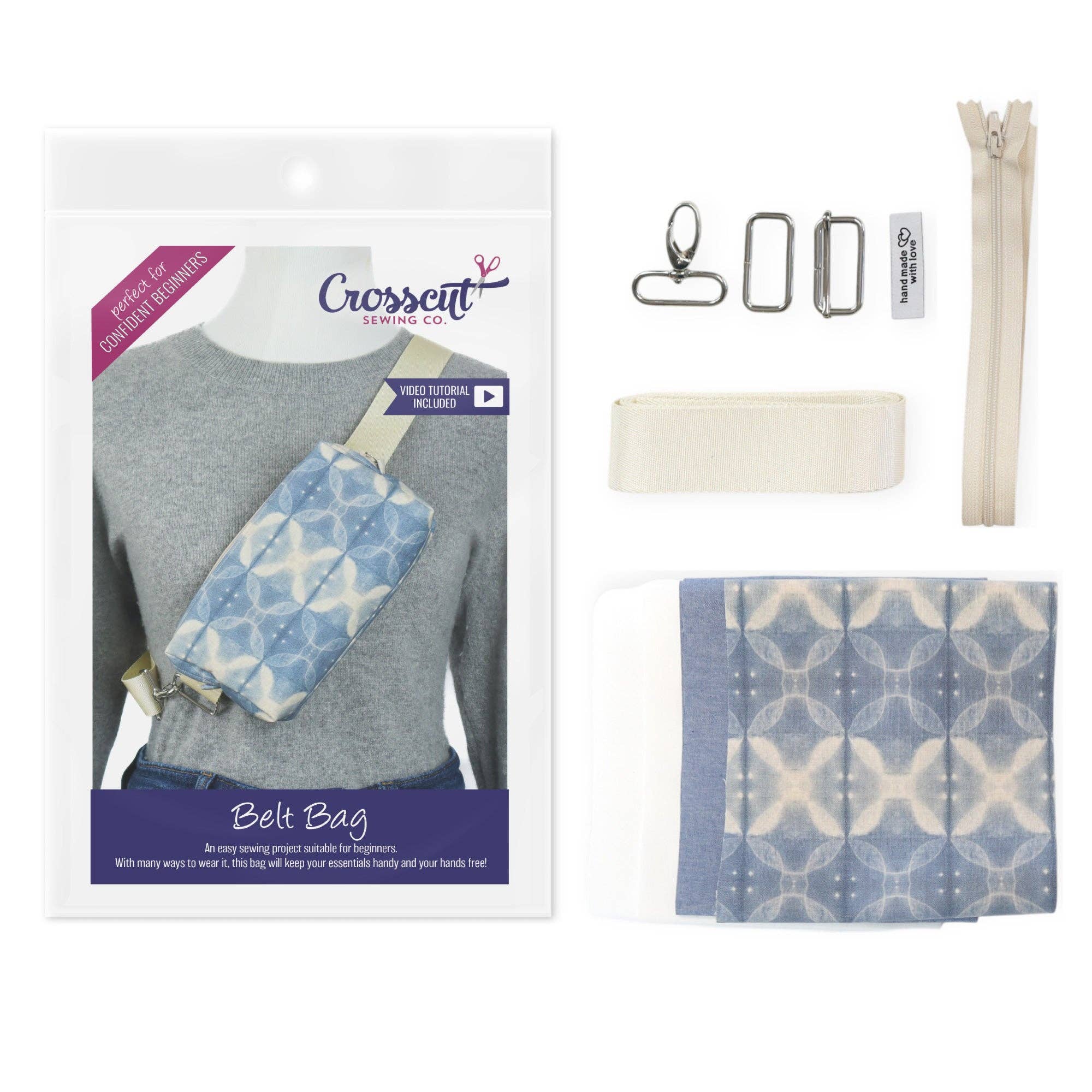 Crosscut Sewing Co. - Wholesale Belt Bag - Women's - Belt Bag Sewing Kit - Supplies, Printed Pattern and Video Tutorial70