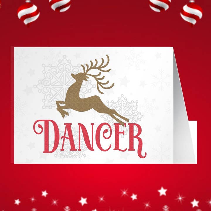 Carte de vœux - Renne danseur pour la vente par Print Me Pretty