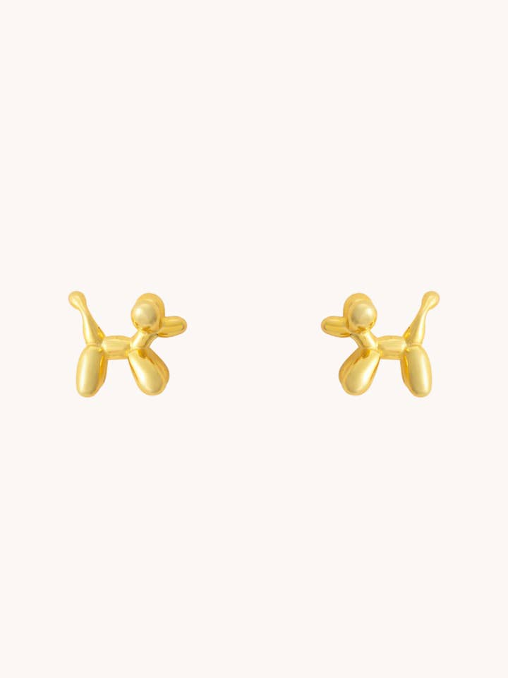Dog Gold Earrings -Playful Animal Jewelry, Gift for Her for wholesale by Gratinsta
