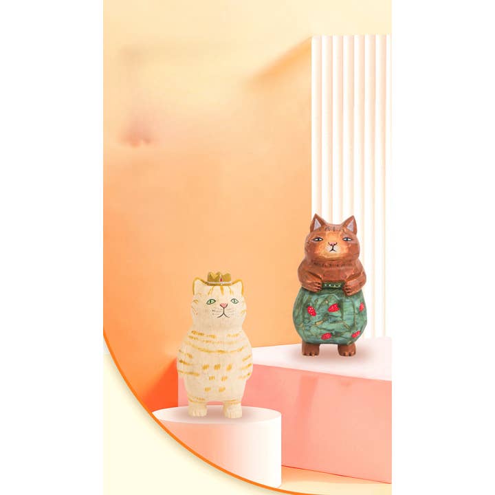 Gohobi - Wholesale Decorative Figurine - Gohobi Handcrafted Wooden Large Cat Ornament