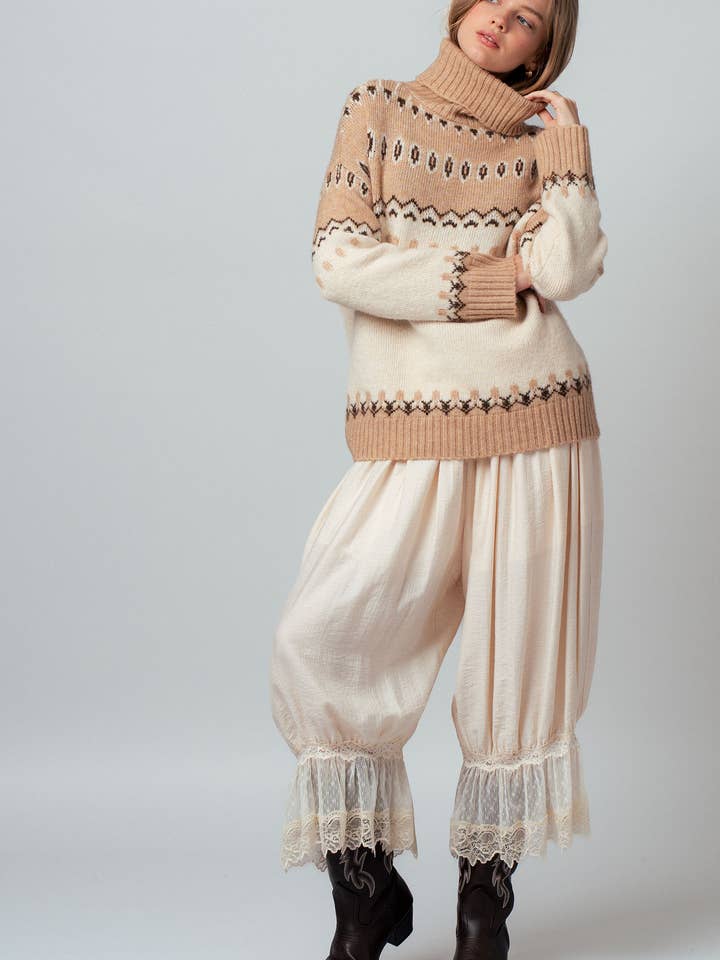 Urban Daizy - Wholesale Knit Sweater - Women's - Relaxed Fit Fair Isle Turtleneck Sweater20