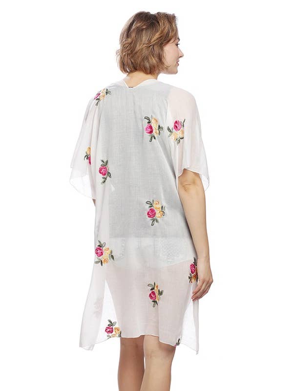 Suzie Q USA - Wholesale Kimono – Women's - Floral Embroidery Ruana6