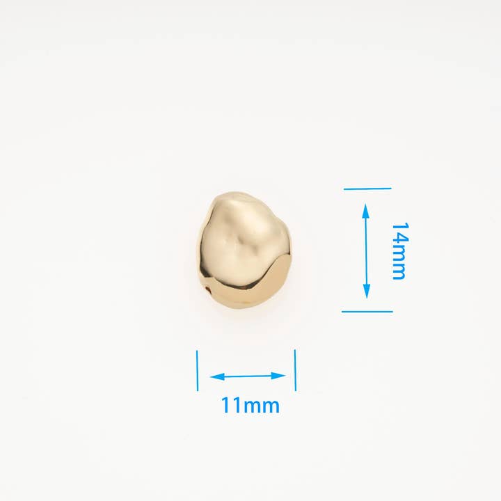 Jewel Pledge - Wholesale Beads - Gold Irregular Nugget Spacer Bead,Thick Plating, SPG0322