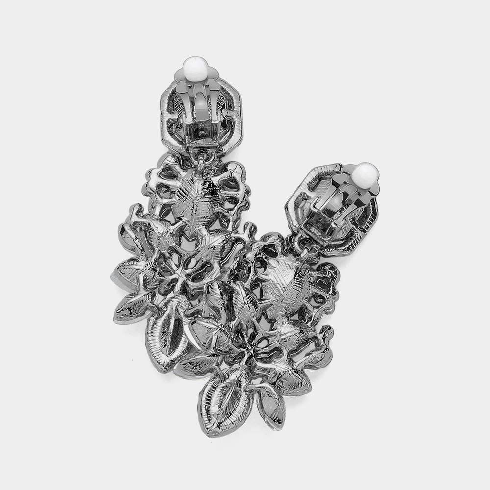 Sensibling Corp. - Vendita all'ingrosso Orecchini a clip - Orecchini a clip da sera con pietra quadrata a marchesa appuntita2