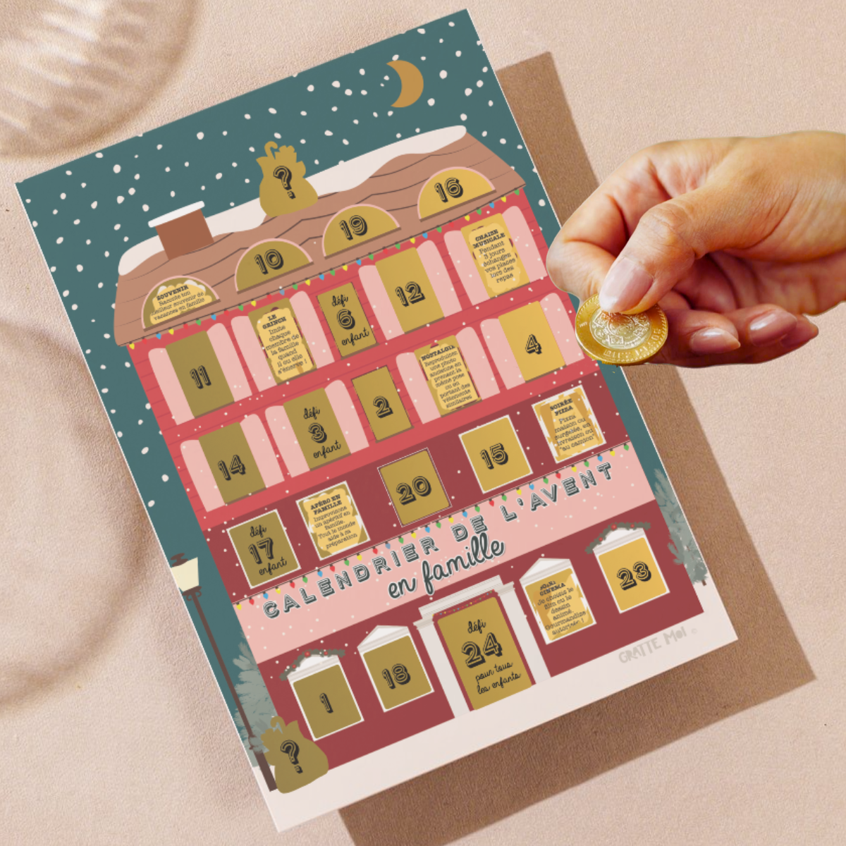 GRATTE MOI papeterie – Calendário do advento por atacado – Calendário do Advento em família - Espere pelo Natal9