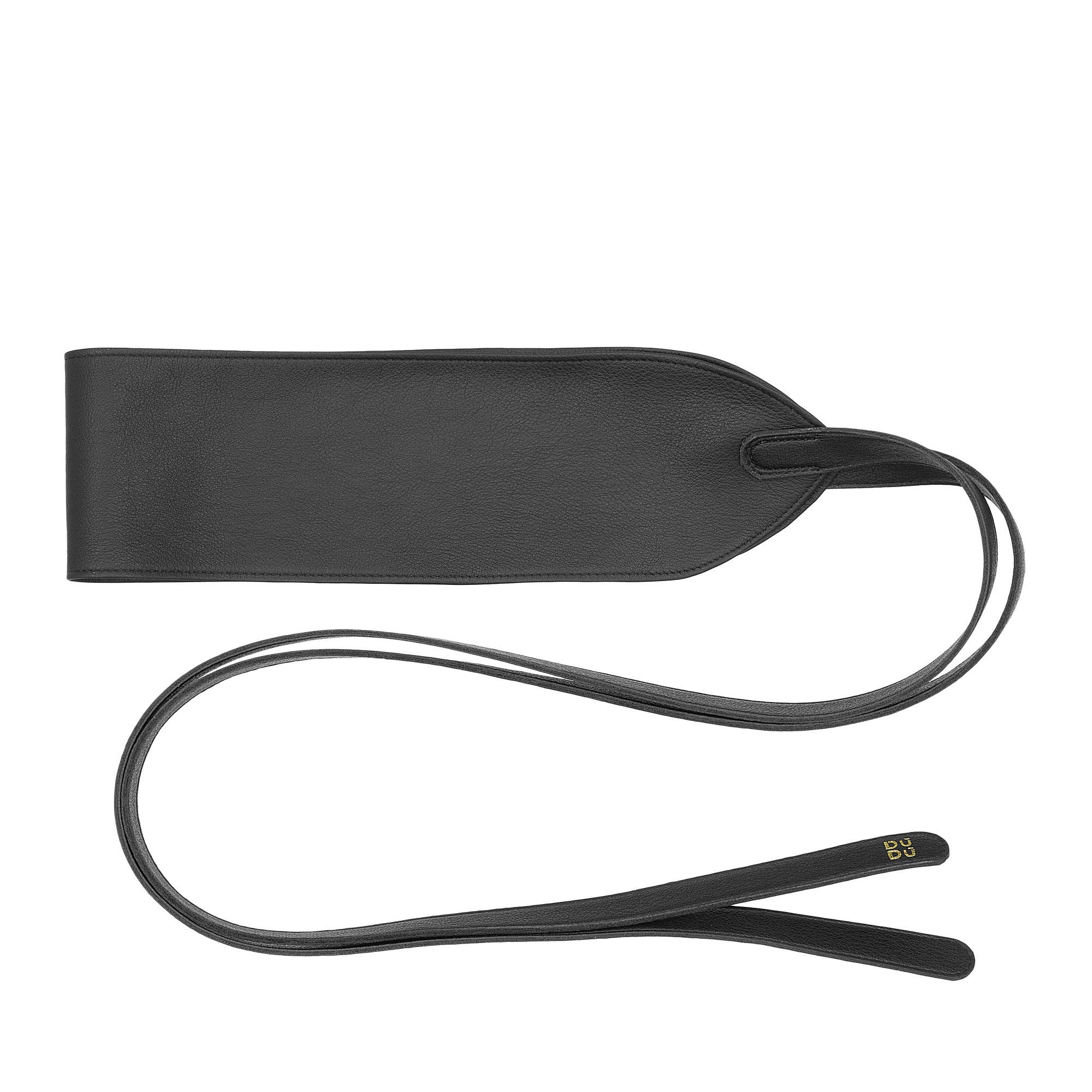 dudu - Vente Ceinture – femme - Ceinture Obi en cuir lisse pour femme Dudu, noire1