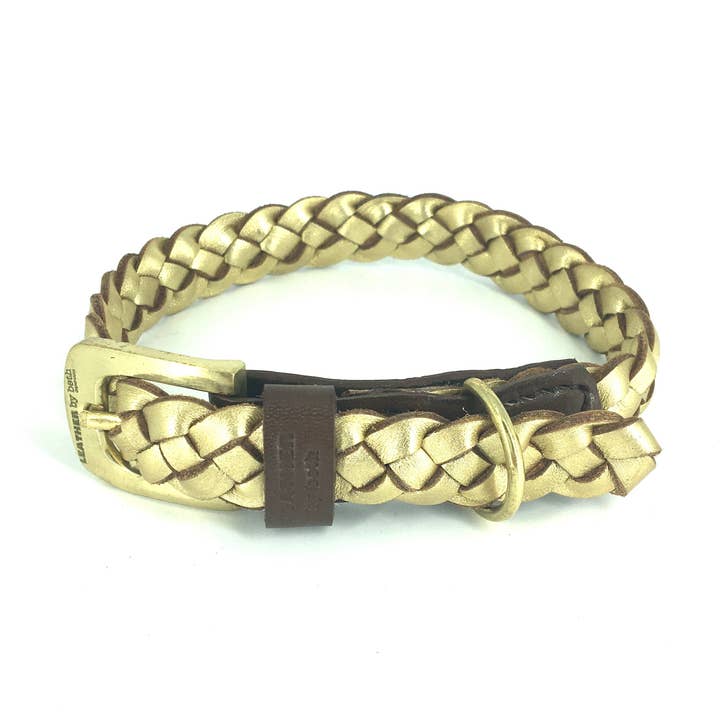 Miniwicker Necklace Gold for wholesale by LEATHER by beth