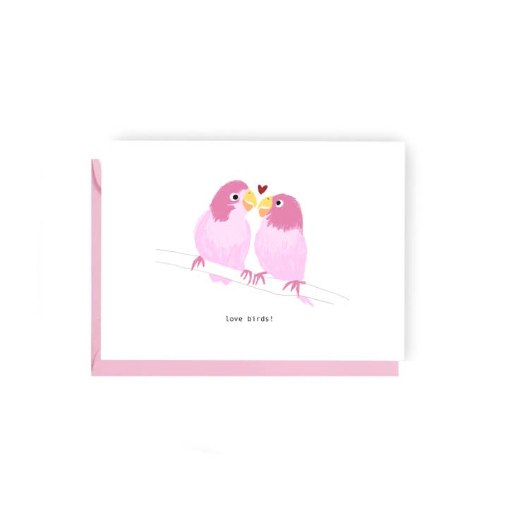 Oiseaux amoureux - Carte illustrée pour la vente par Olive and Clive