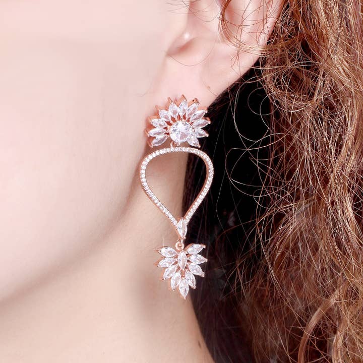 Silver Juno CZ Drop Earrings for wholesale on Faire1