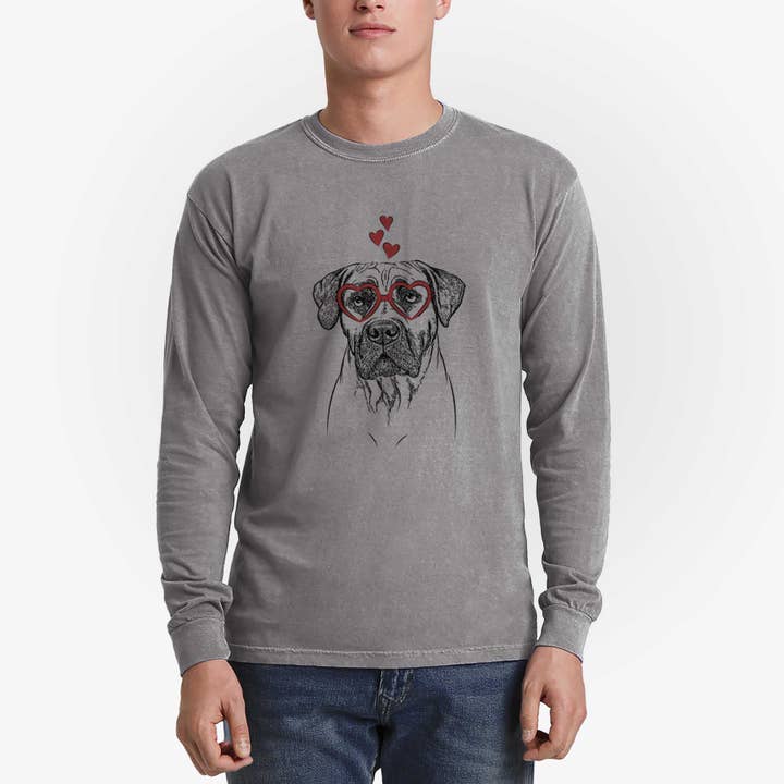 Inkopious - Wholesale Screen Printed T-Shirt - Unisex - Valentine Boris the Boerboel - Heavyweight 100% Cotton Long Sleeve5