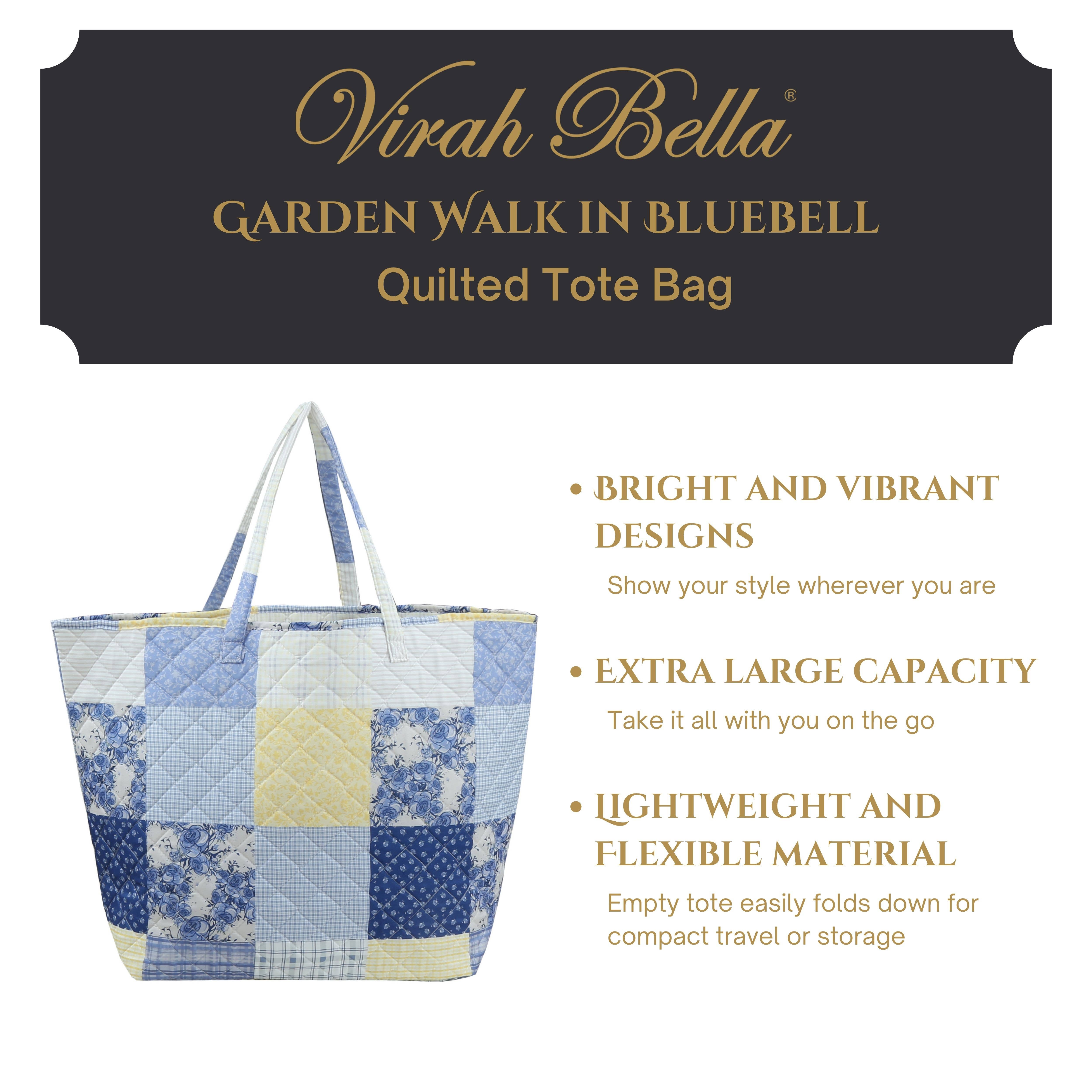 Duke Imports - Vente Tote bag – femme - Sac fourre-tout matelassé "Garden Walk in Bluebell"1