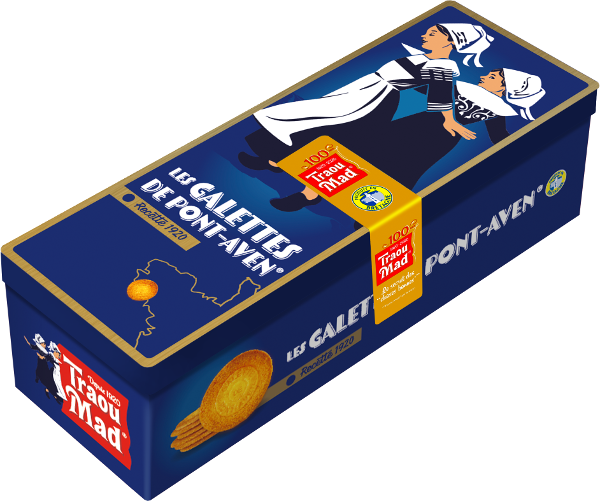 French Feast - Wholesale Cookie - Traou Mad · Galettes, blue pencil tin0