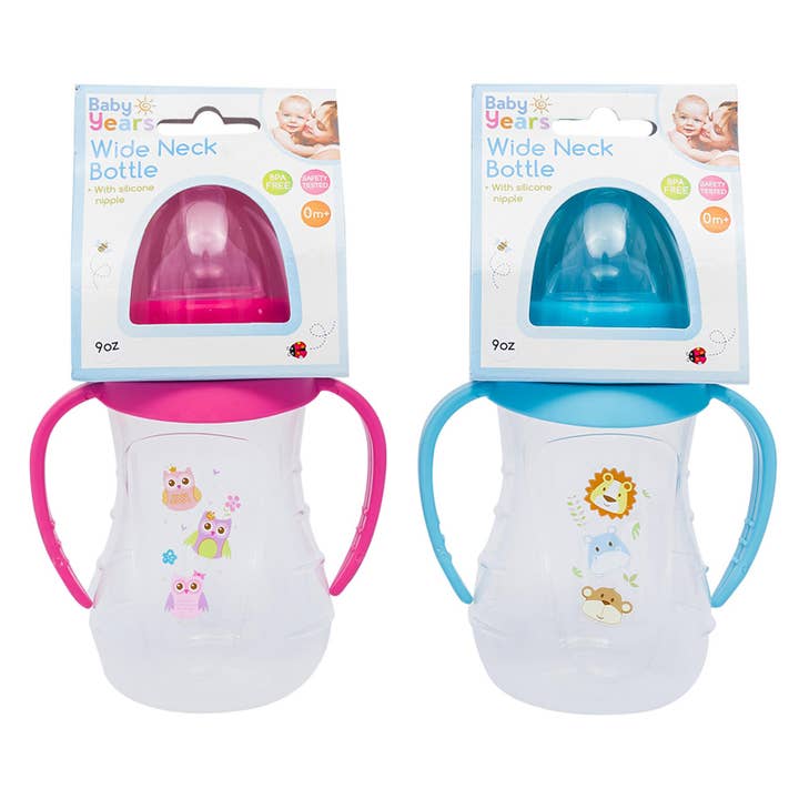 Deluxe Import Trading - Wholesale Baby Bottle - Baby Years Wide Neck Bottle 9oz Assorted