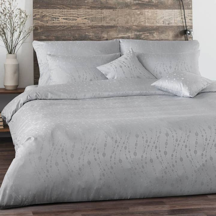 Damasco go-green juego de ropa de cama Gris perla 50% algodón 50% lyocell fácil de planchar para venta al por mayor de von der Thannen Luxury Bedding