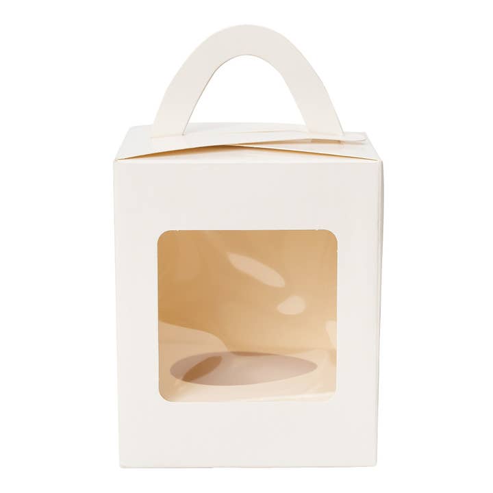 Individual Cupcake Box with Window - Pack of 12 - White for wholesale on Faire