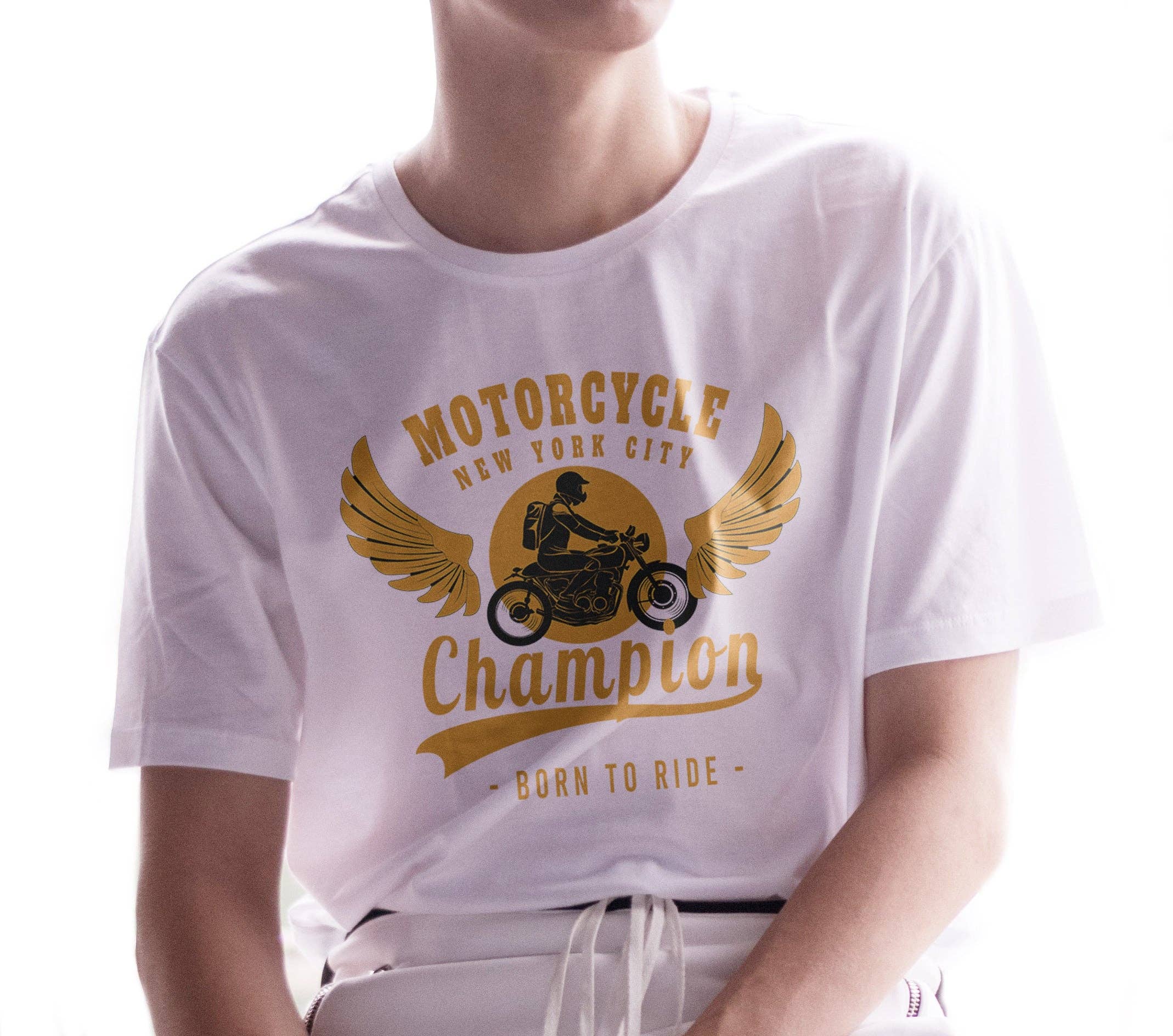 Emogifts - Wholesale Screen Printed T-Shirt - Unisex - Motorcycle Champion T-Shirt0