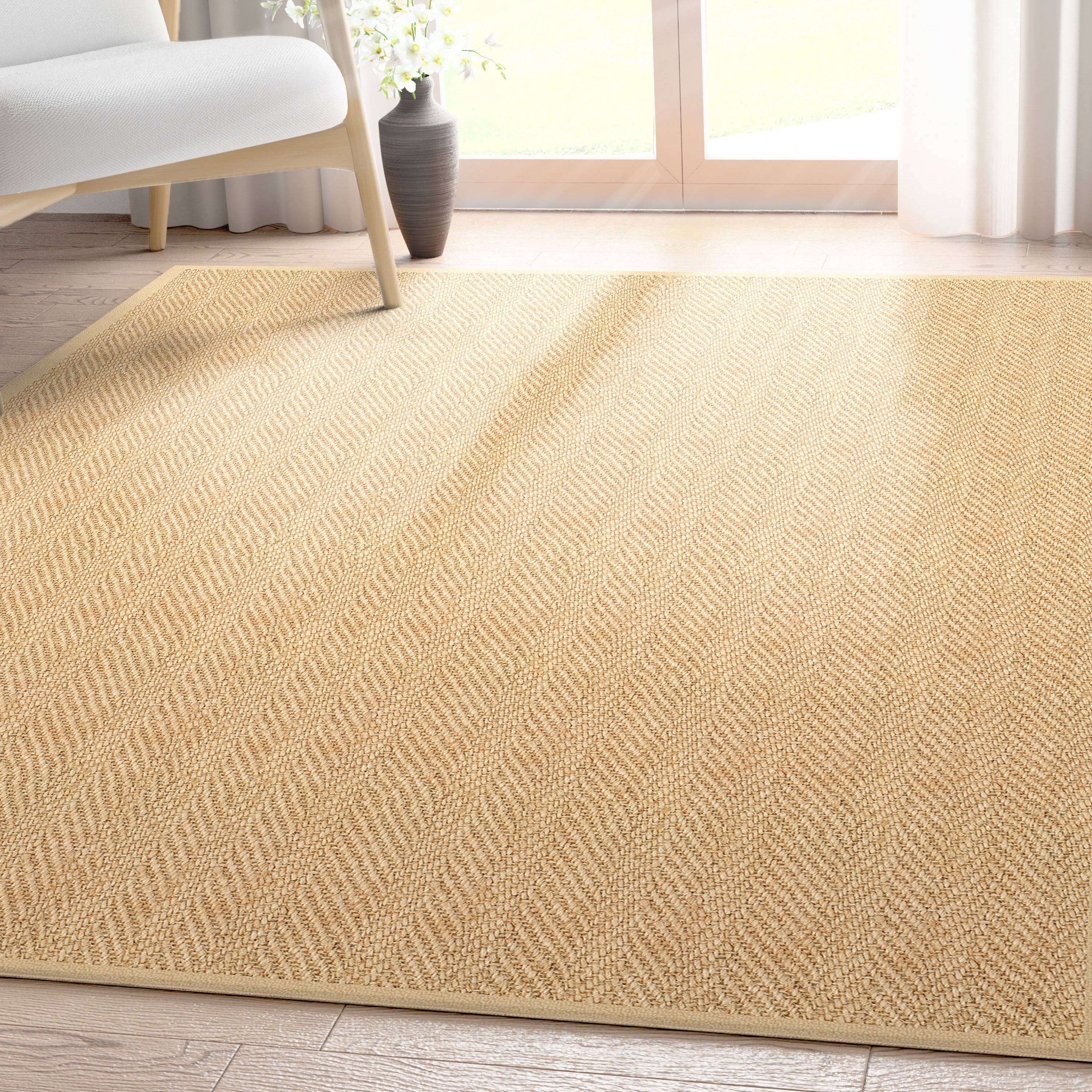 Well Woven - Wholesale Area Rug - Faux-Jute Boerboel Geometric Herringbone Beige Flatweave Rug4