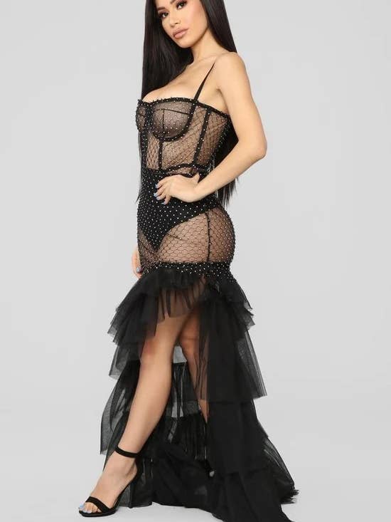 SugarQuoteMeNot LLC - Vente Robe – femme - Robe transparente à volants5