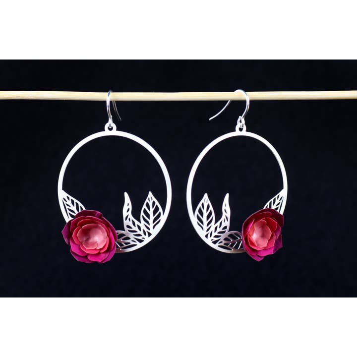 Camelia Ohrringe für den Großhandel von Joyas de Papel