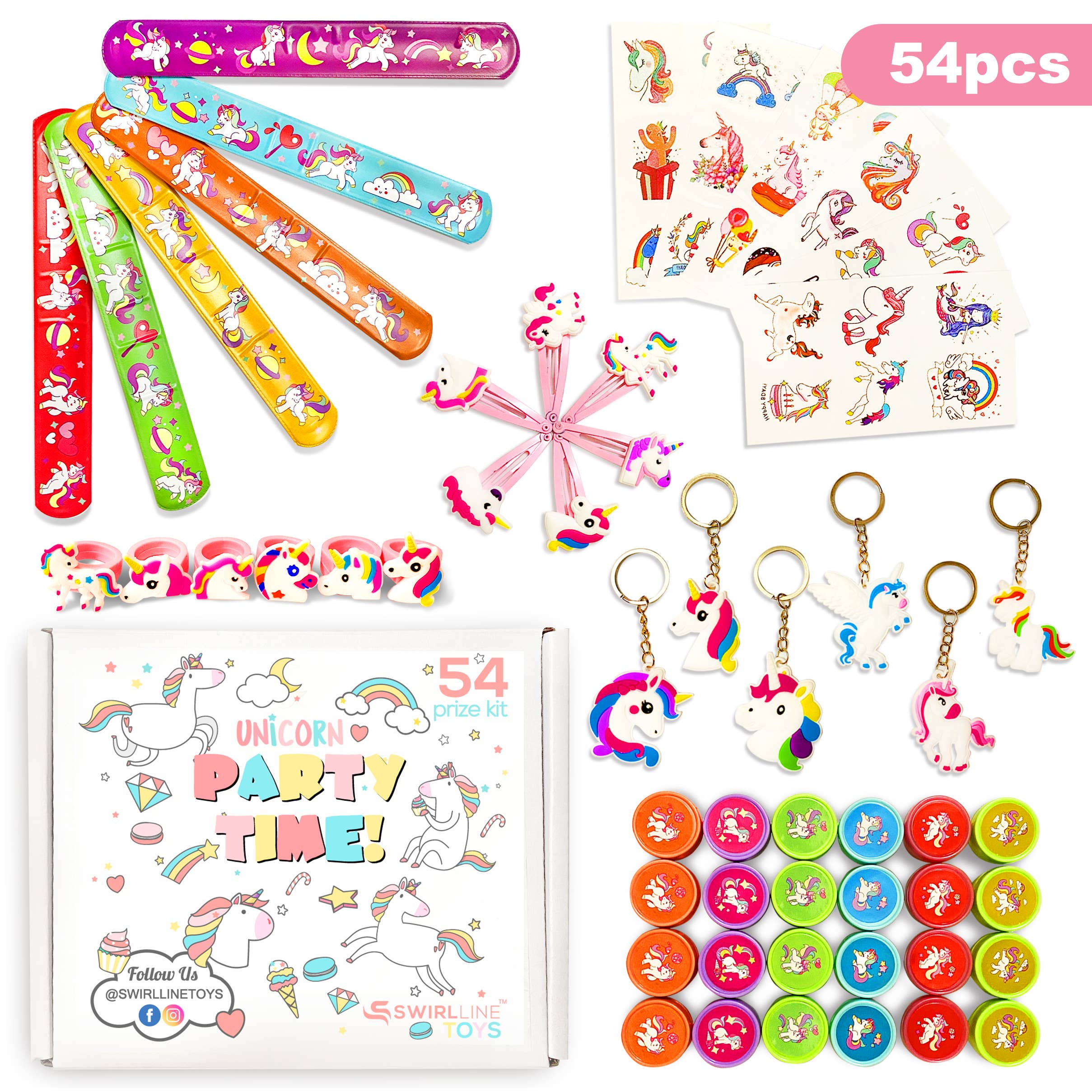 TDV Homes - Wholesale Party gift - Unicorn Party Favors for Kids Unicorn Gifts for Girls 54PCS0