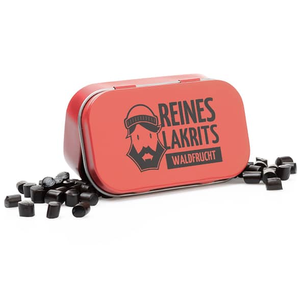 LASSE LAKRITS - natürlich lecker - Vendita all'ingrosso Liquirizia - Latta di liquirizia pura ai frutti di bosco2